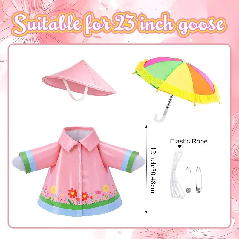 Decorative Raincoat Outfit For 23 Inch Lawn Goose Statue Courtyard Yard Garden Ornament Goose Costume Without Goose