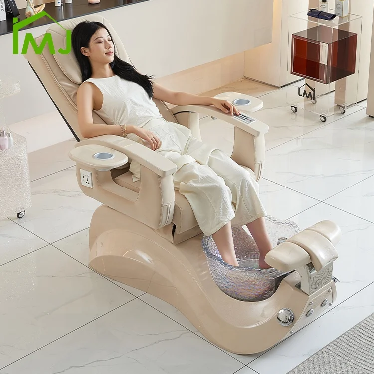 

Nail Salon Furniture Luxury Foot Spa Lay Down Electric Massage Pedicure Chairs