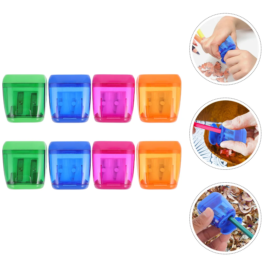 

8 Pcs Manual Pencil Sharpener Plastic Office Sharpeners Light Multi-functional Pp