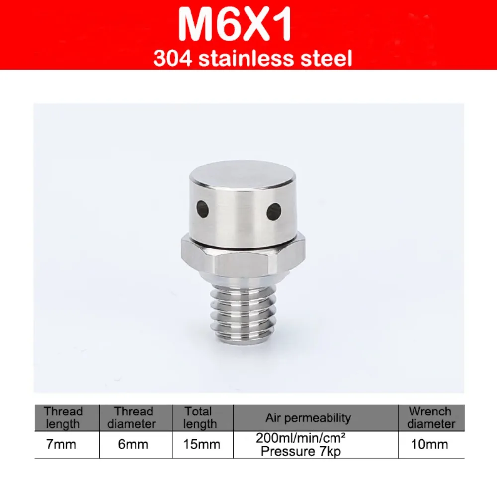 New 304 Stainless Steel Air Vent Valve Screw In M5 M6 M8 M10 M12 Metal Vent Plug Waterproof Breather Vent Valve