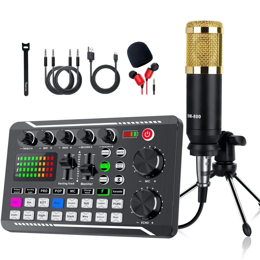 

DJ Audio Usb External Sound Card Microphone Personal Entertainment Headset Live Stream for Pc Phone and Computer Model Number