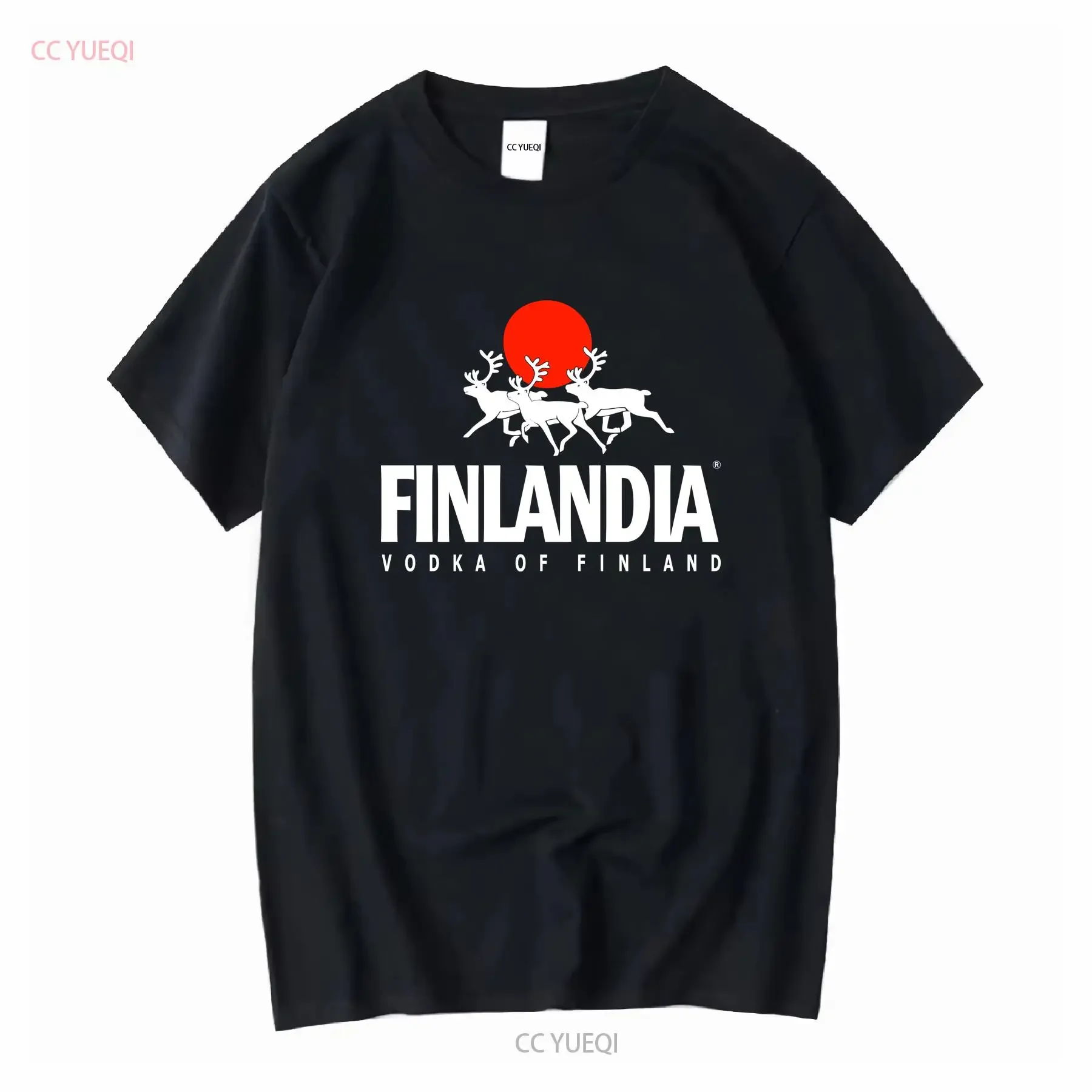 Camiseta vintage azul de los años 80 con estampado de Finlandia Vodka, talla XL, estilo vintage lavado, suave y elástica, para uso diario, transpirable