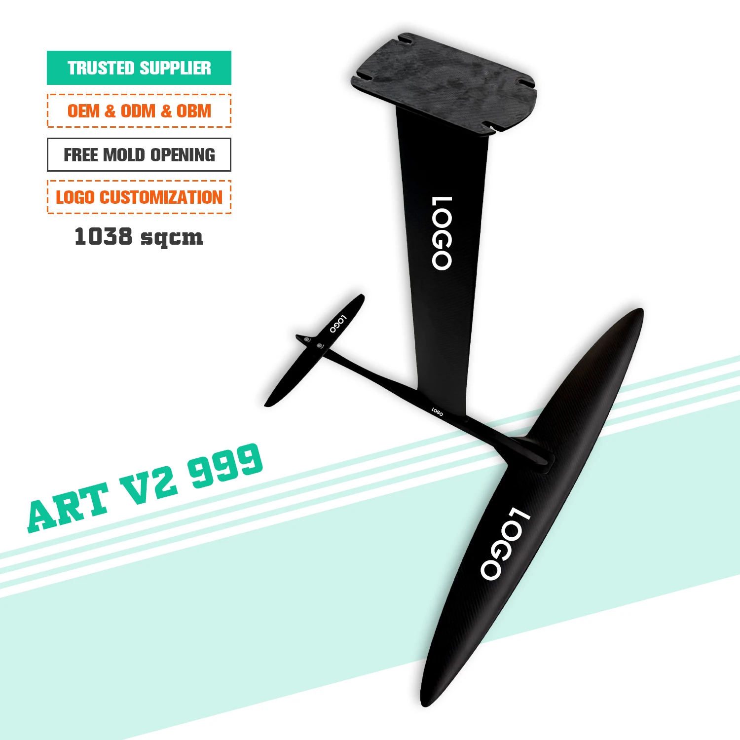 2026 New Arrival ART V2 939 High Aspect Carbon Hydrofoil Wing Foil Downwind Pumping Lightweight Setup Fast Glide All Level Rider
