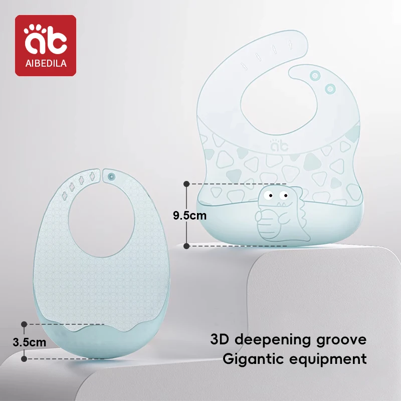 AIBEDILA Silicone Babi Bib Saliva Impermeável Dripping Bibs Cartoon Recém-nascido Alimentação Suave Aventais Comestíveis Bebê Ajustável Burp Scarf