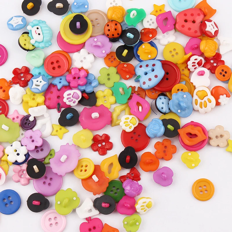 30/100 bunte gemischte Kunststoffknöpfe für Zuhause, DIY, Nähzubehör, Kleidungszubehör, Materialien