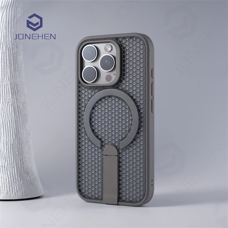 Honeycomb Mesh Cooling für Magsafe, stoßfeste Rüstungshülle für iPhone 17 Air 16 Pro Max 15 14 13 17p, magnetische Legierungshalterungsabdeckung