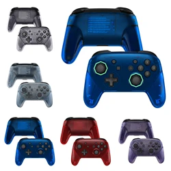 eXtremeRate Octagonal Gated Sticks Faceplate Backplate Handles Replacement Grip Housing for NS Switch Pro - Clear Blue