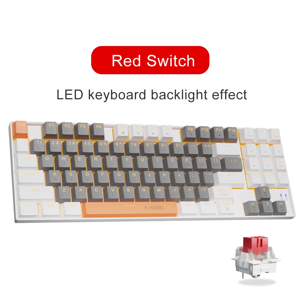 E-YOOSO Z13 usbメカニカルゲーミングキーボード青赤スイッチ89キー