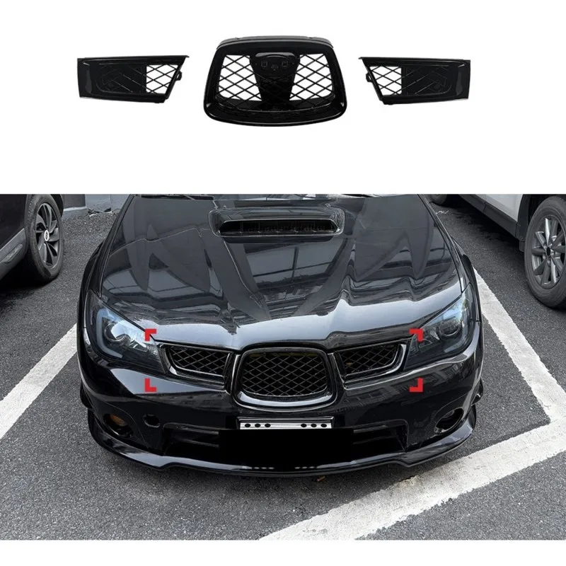 Front Hood Racing Bumper Grille Trim For Subaru Impreza WRX STI 9Th Generation 2006-2007 Grille Accessories