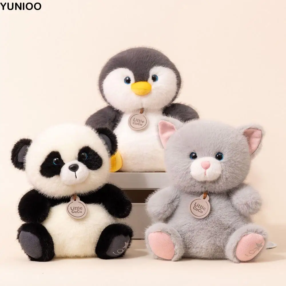 سطح المكتب الديكور أرنب أفخم الراكون دمية الكلب لطيف الباندا ألعاب من نسيج مخملي البطريق لينة القط الأسود أفخم دمية الاطفال هدايا العيد #1