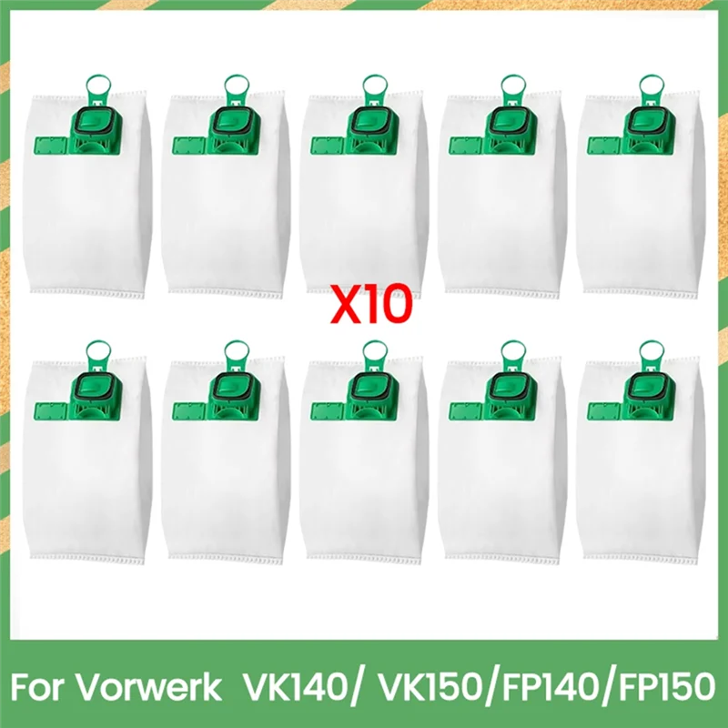 A44T 10PCS Replacement Disposable Dust Bag Kit For Vorwerk VK140/ VK150/FP140/FP150 Upright Vacuum Cleaner Accessories Kit