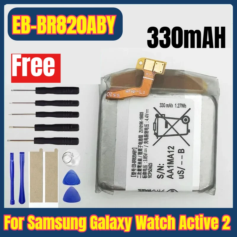 

EB-BR820ABY 330mAh New Battery for Samsung Galaxy Watch Active 2 Active2 SM-R820 SM-R825 44mm Batteries+Free Tools