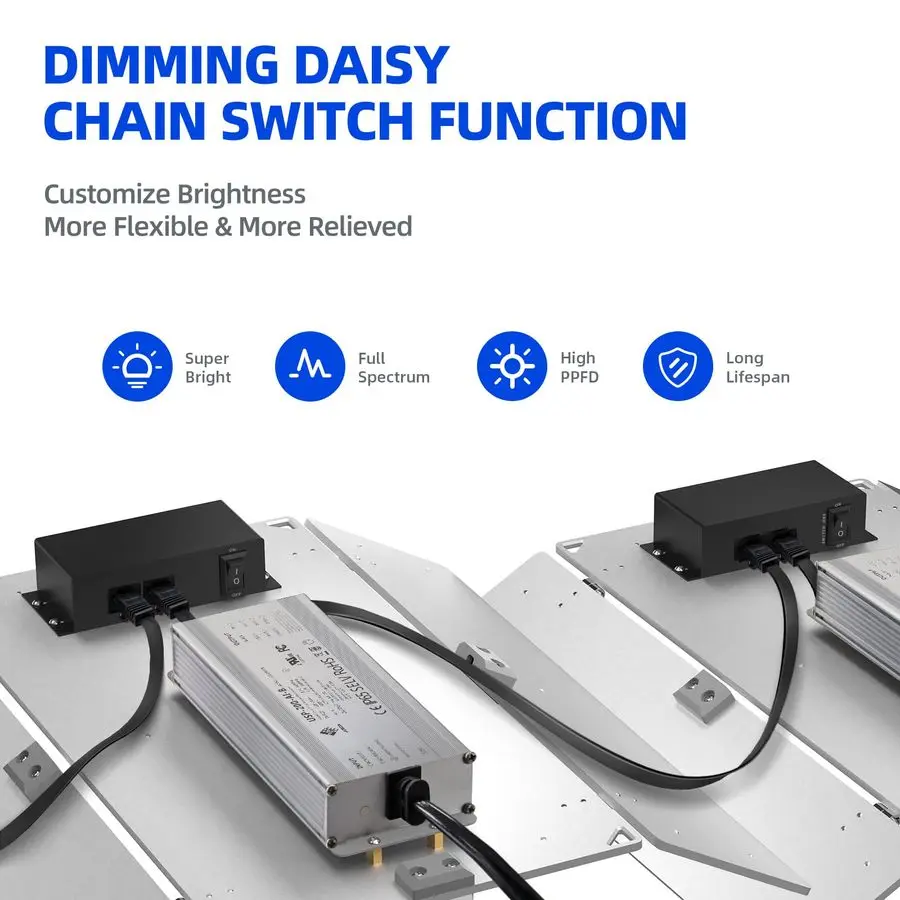 4x4 تنمو أضواء للنباتات الداخلية الطيف الكامل، BU2000 عكس الضوء، لوحة إضاءة LED قابلة للتعديل، 816 LEDs، PPFD عالي، Plant Li #5