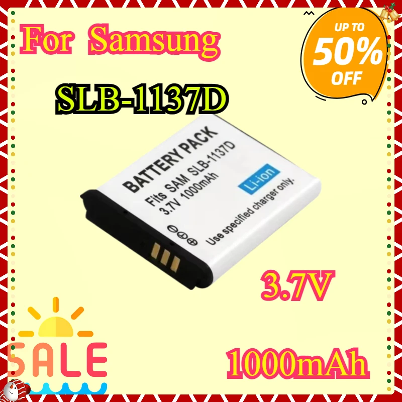 

New SLB-1137D Camera Battery 1000mAh Rechargeable Battery For Samsung NV100HD TL34HD NV106 HD i85 i100 L74 i80 NV1 NV24HD NV40