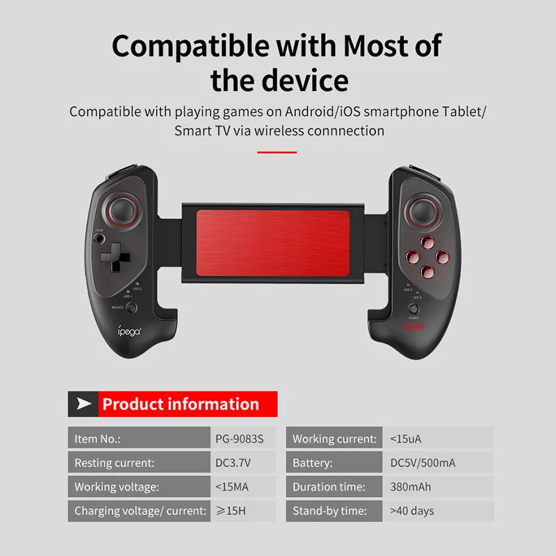 Ipega Game Controller Bluetooth Wireless Gamepad Control Retractable Joystick for IOS Android Mobile Phone Tablet PCPG-9083S - view 6