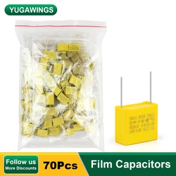 50Pcs/70Pcs Sicherheit Kondensator Kit 275VAC X2 Serie 0,01 UF ~ 2,2 UF 10 Werte Polypropylen Film kondensatoren 102K-105K Assorted Set