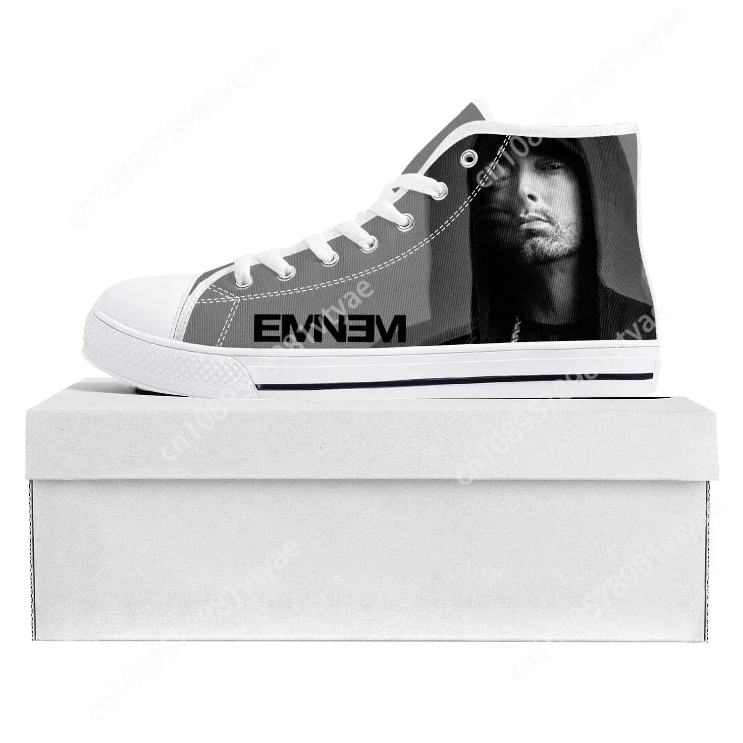 

Eminem Hip Hop Rapper Music Popular High Top High Quality Sneakers Mens Womens Teenager Canvas Sneaker Couple Shoes Custom Shoe