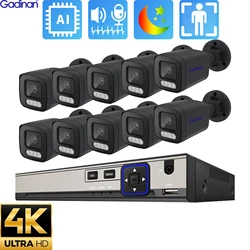 Nuevo sistema de cámaras de seguridad 4K de 8MP, altavoz de Audio bidireccional, CCTV, POE, NVR, AI, Color, cámara de videovigilancia nocturna para el hogar, conjunto al aire libre