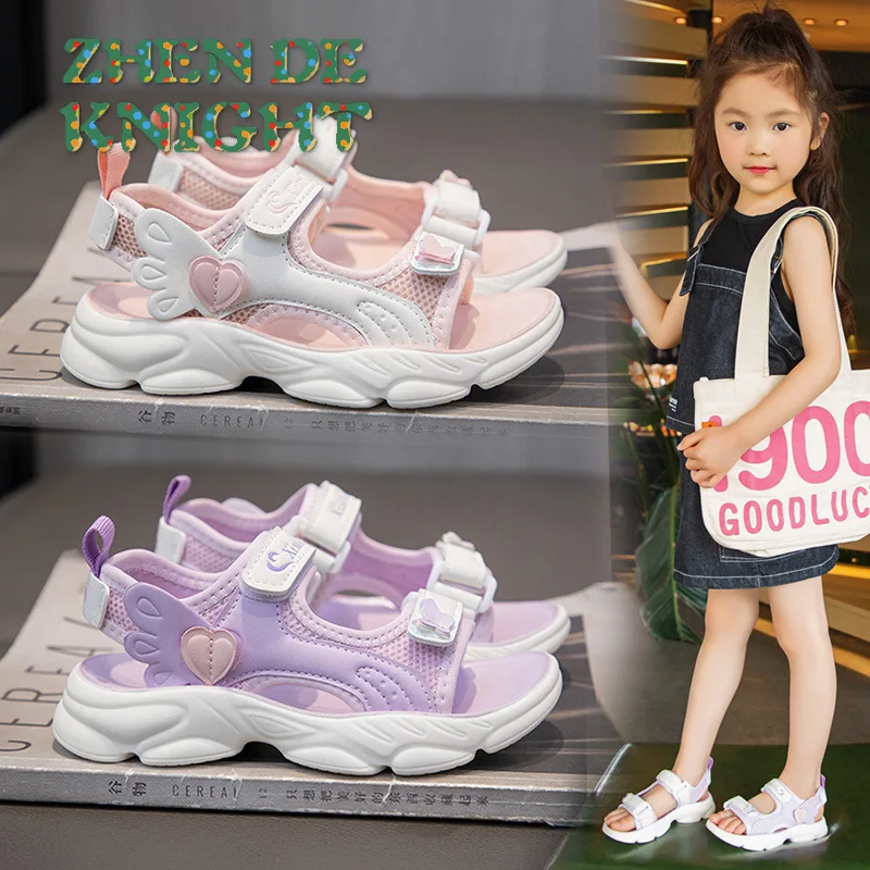 

Girls Beach Shoes New Lightweight Princess Shoes Soft Sole Princess Cute Sandal 2025 Summer New Children Princess Shoes Sweet