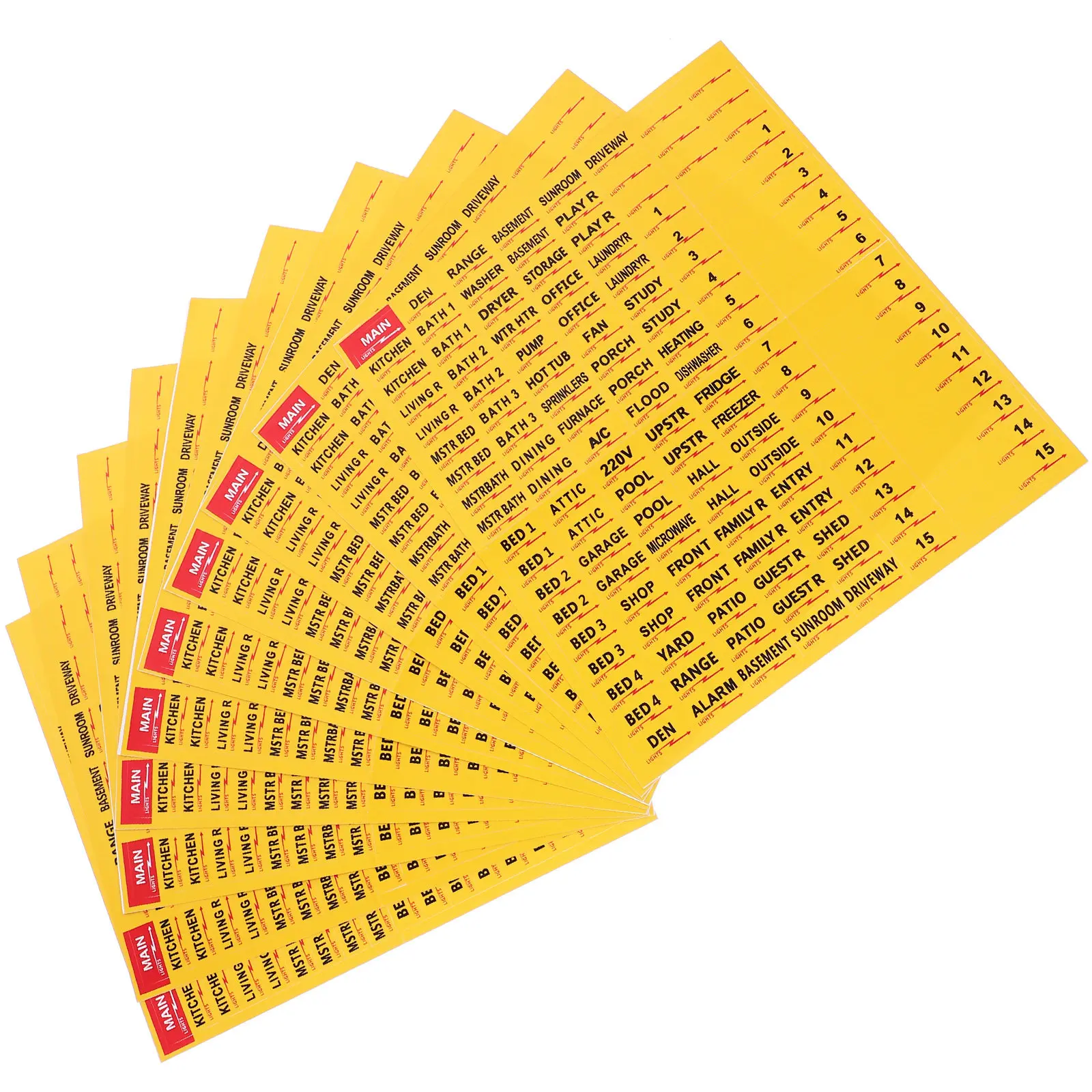 

10 Sheets Electrical Panel Labels Self-Adhesive Circuit Breaker Stickers Colorful Organized Breaker Box Labeling Kit for Home