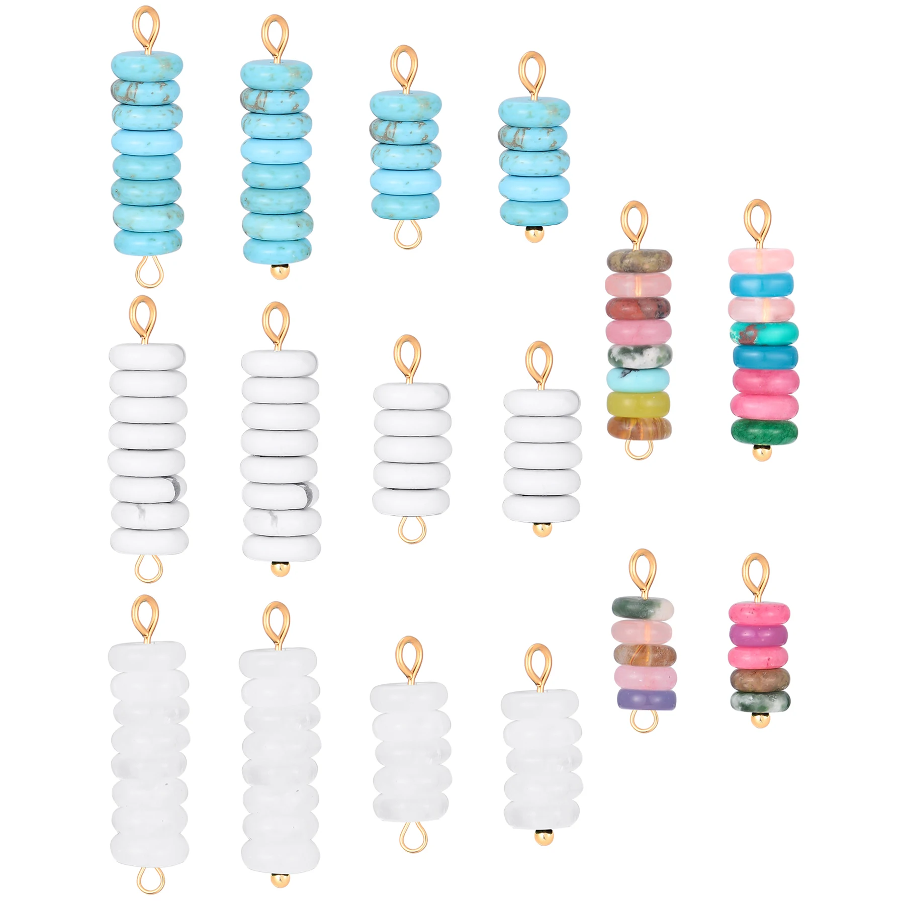 

2Pcs/lot Bohemia Colorful Natural Stone Pendant for DIY Making Necklace Earrings Jewelry Charms Accessories