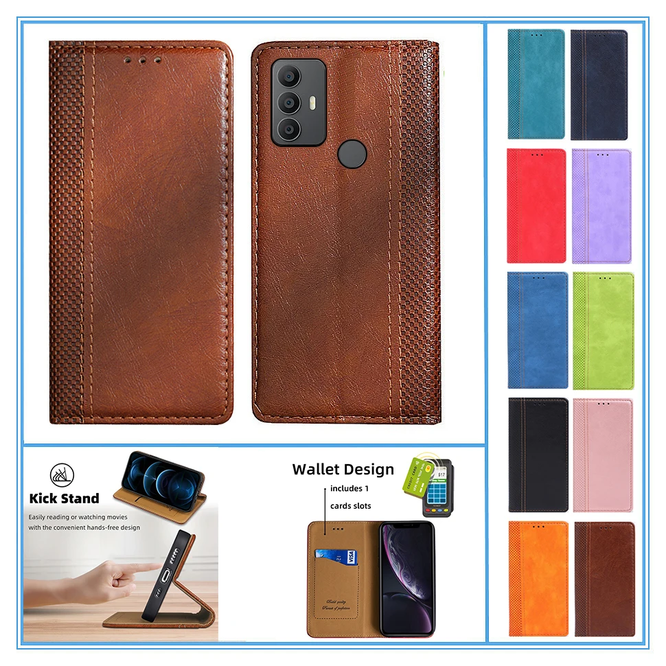 Book Skin Covers For Alcatel 1S 1SE 1 SE 5 3 3X 3L 1V 1B 1X 1C 2019 2020 2021 2022 Phone Case Flip Leather Housing Fundas Capa