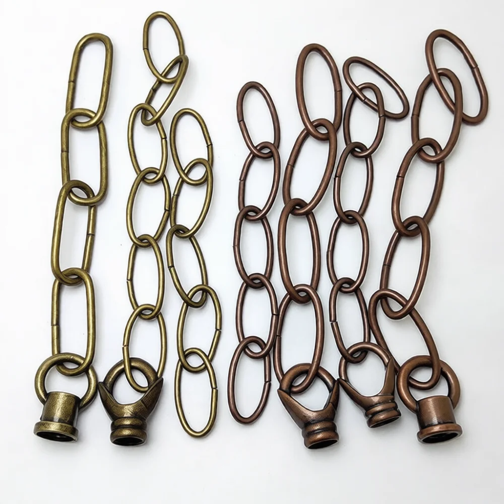 Antique Style Bronze Chain For Hanging Chandelier Iron Decorative Piece Retro Industrial Pendant Light Accessory Parts