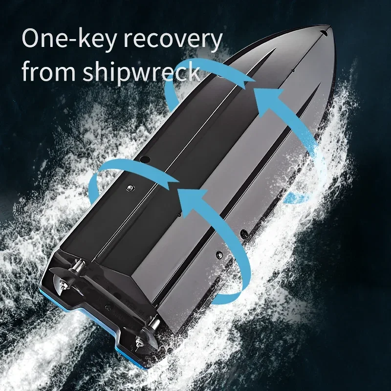 2.4G RC Boats Racing Speedboat Boy Toy Dual Motor High Speed Yacht Boat Remote Control Ship LED Lights Electric Water Toys Gifts