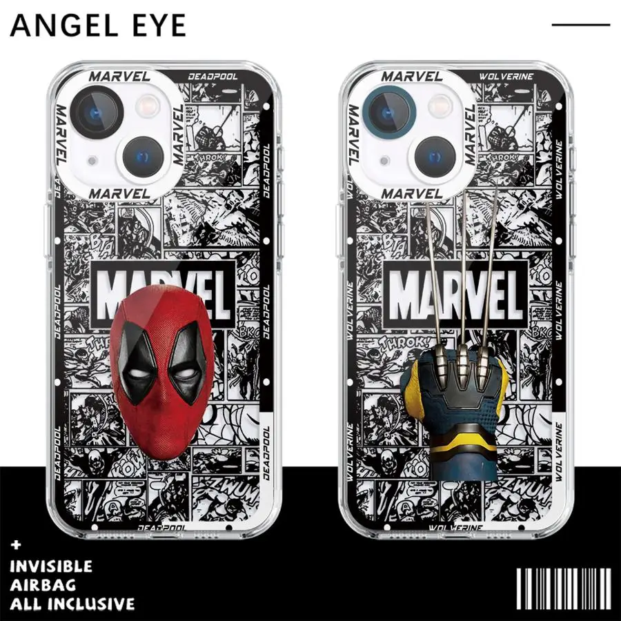 Deadpool Mutants Wolverine Phone Case for iPhone 16 Pro 15 12Pro Max 13 14 Plus 7 8 XS SE 11 16Plus Angle EYE Cover Shell Capa