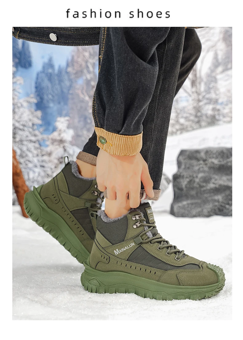 Herren-Outdoor-Schuhe und -Stiefel, Herrenschuhe, geeignet für den Winter, leicht, warm, einfach anzuziehen, mit einem stilvollen Obermaterial. – Detail 10