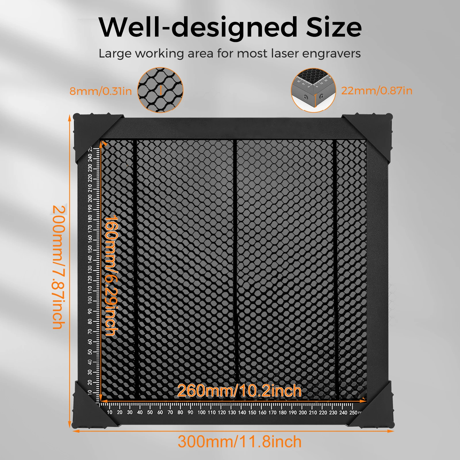 Imagem -04 - Honeycomb Trabalhando Tabela para Laser Gravador Laser Equipamento Peças Co2 Máquina de Corte 300x300 mm