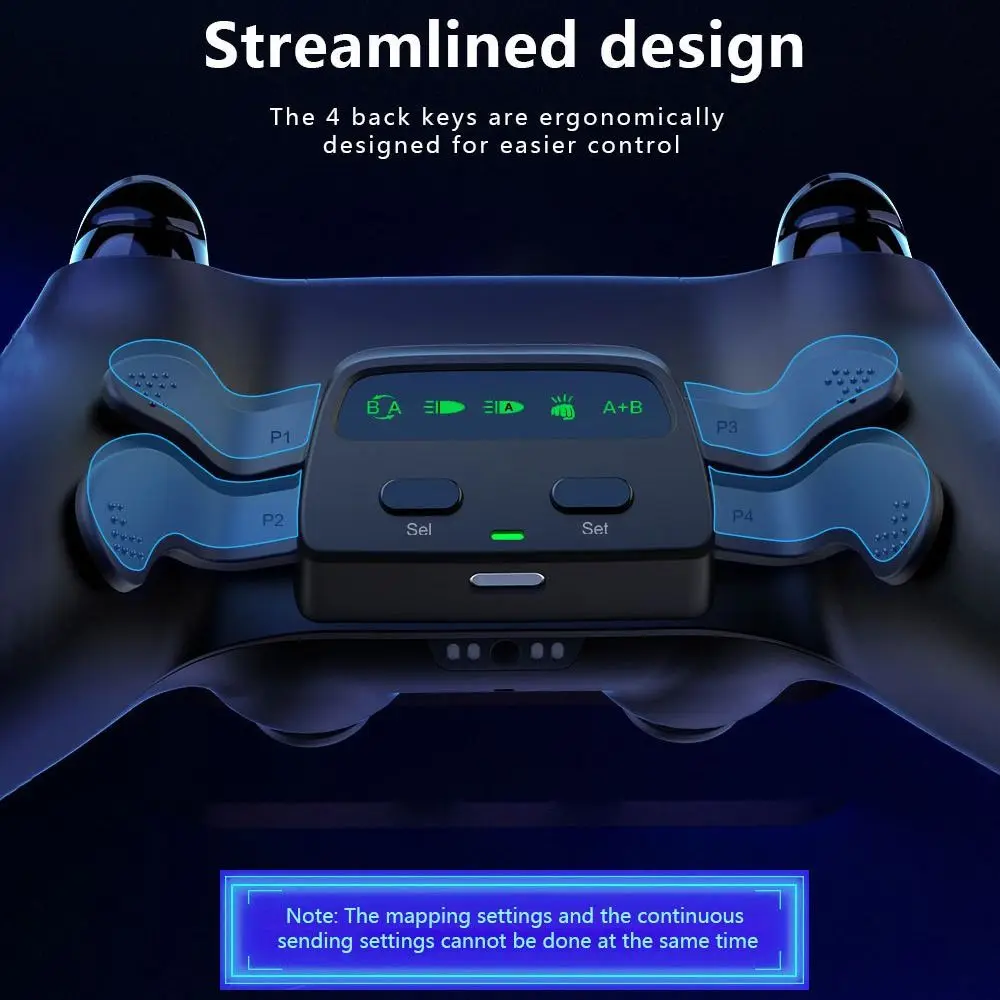 Immagine 3: Gamepad Professionale per Gaming con Pulsanti Posteriori Multifunzione, Estensione DIY Programmabile per Controller PS5