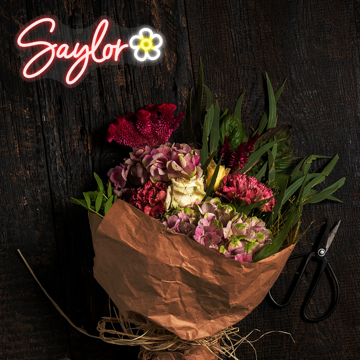 Sayeor Flower neon Lights, Pode ser usado para decorar o humor, Faça sua loja mais atraente