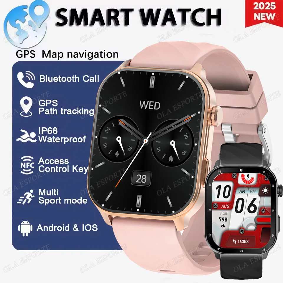 

New Outdoor SmartWatch 2025 GPS Compass Heart Rate Sleep Monitor Sports Mode Wireless BT Calling Waterproof Smartwatch Women Men