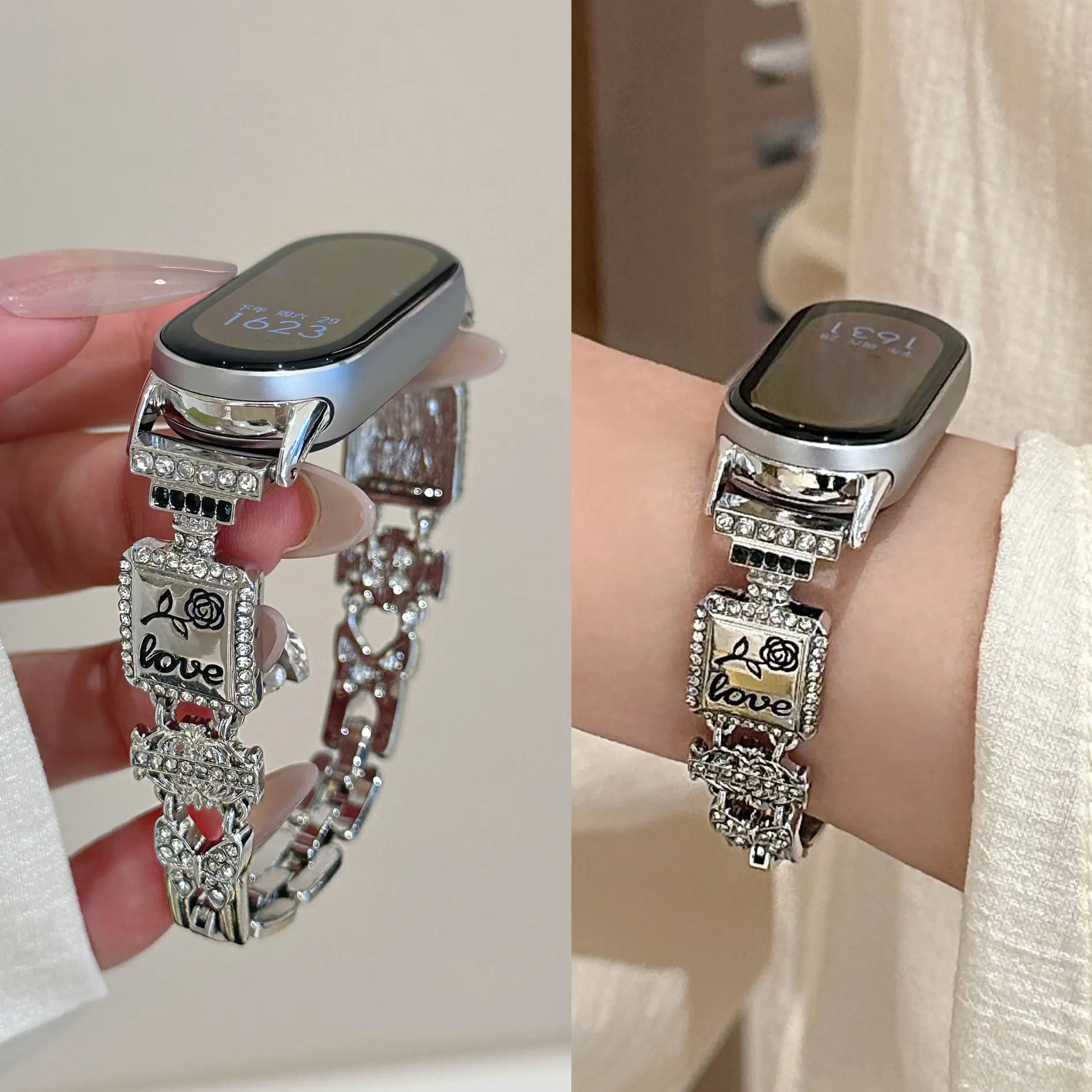 Cute Sparkling Strap for Xiaomi Smart Band 8 9 8 Pro 9 Pro Girls' Bracelet for Redmi Watch Watch4 5 Fashion Leisure Strap