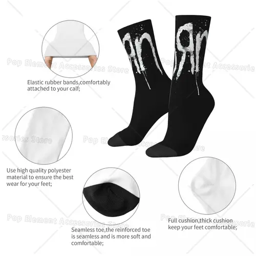 Imagen 2 del producto Calcetines de moda para hombre Harajuku música Rock Korn Band calcetín deporte mujeres medias Primavera Verano Otoño Invierno