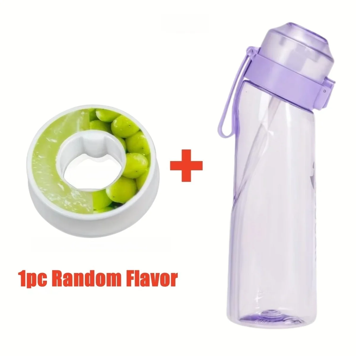 650ml/22oz Sportwasserflasche mit 7 Fruchtgeschmack-Pods, tragbare Fitnessflaschen für Outdoor-Aktivitäten, auslaufsicherer Trinkbecher