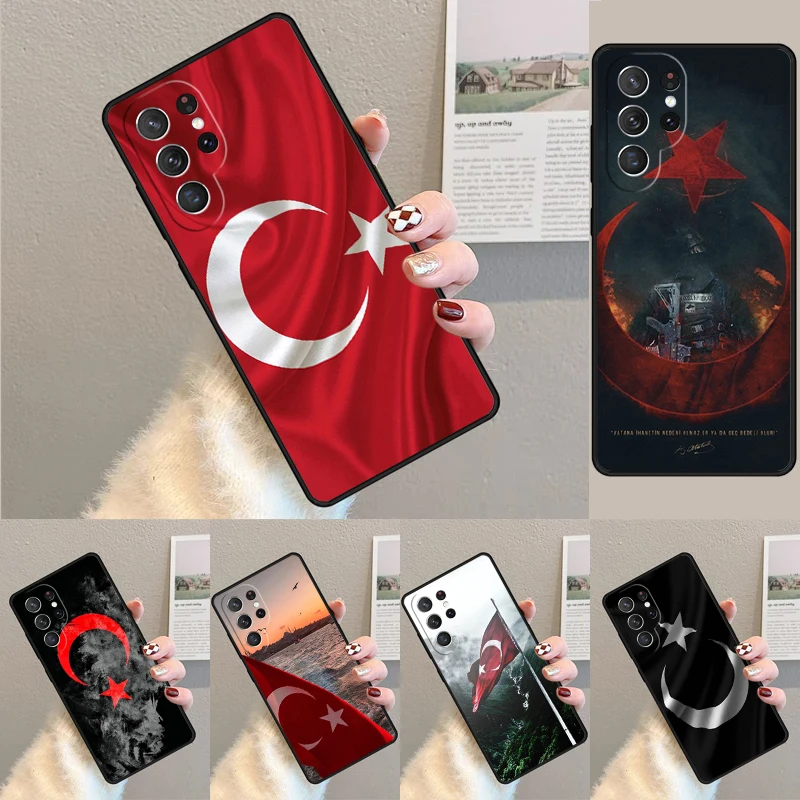 Cover For Samsung Galaxy S24 Ultra S21 S22 S8 S9 S10E Note 10 20 Plus FE S23 Distressed Faded Worn Flag of Turkey