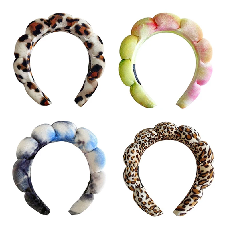 〔CC88〕1/3Pcs Twist Sponge Headband Wash Face Makeup Clouds Hairband and Wristband Set Multifunction Hair Accessories