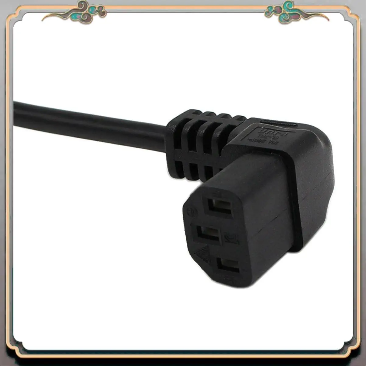 A46M-18Cm IEC 320 90 Degree C13 3 Pin Female To C14 3 Pin Male PDU Power Supply Extension Cord For Computer LED HDTV Monitor And