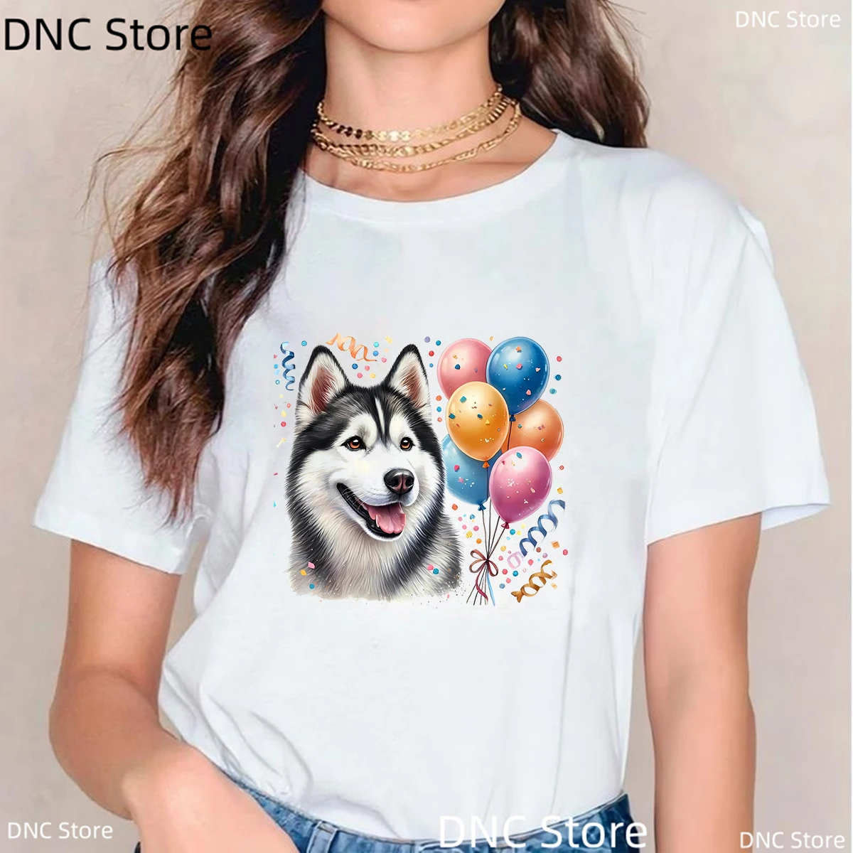 

Husky Birthday T-Shirt Women Funny Husky Dog Lover Shirt Fashion Birthday Party Tshirt 00s Girl Tshirt Summer Short Sleeved Tops