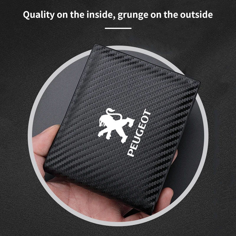 ألياف الكربون النساء الرجال المحفظة المال محفظة عملة بطاقات حامل النقدية المنظم لبيجو 407 508 2008 5008 307 308 3008 206 207 #3