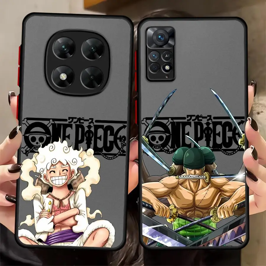 Casing untuk Xiaomi Redmi Note 10S 12s 11S 9S 8 9 10 11 Pro 13 14 12 Pro Plus 7 8T Penutup Belakang Ponsel Satu Bagian Luffy Ace