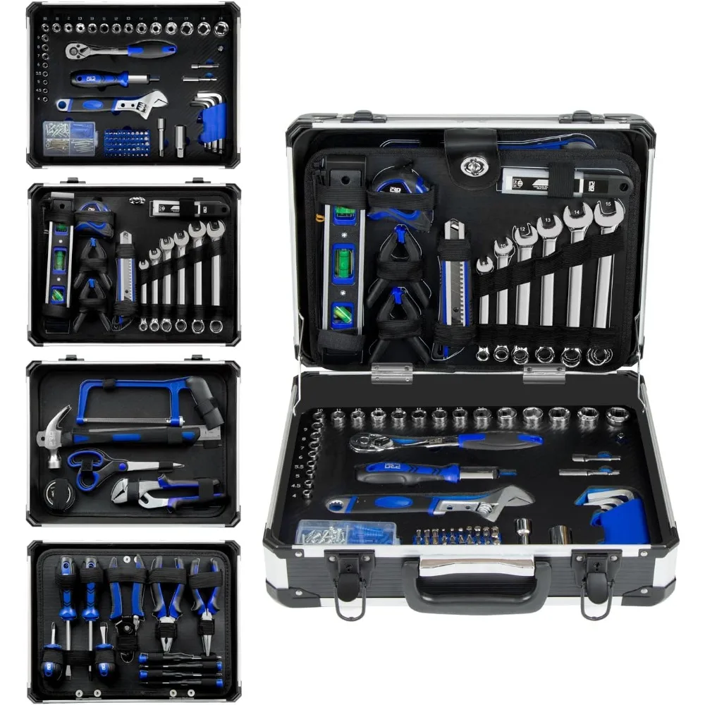 Prostormer Tool Kit for Home, 259-Piece Household Hand Tool Kit with Heavy Duty Aluminium Tool Box, All-Purpose Tools for House