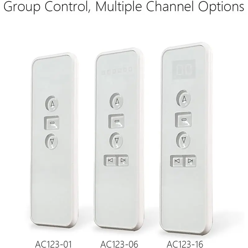 Y47A AC123-06 Blinds Remote Control 433Mhz 6 Channel RF Transmitter for Roller Shades Motorized Curtains Awnings
