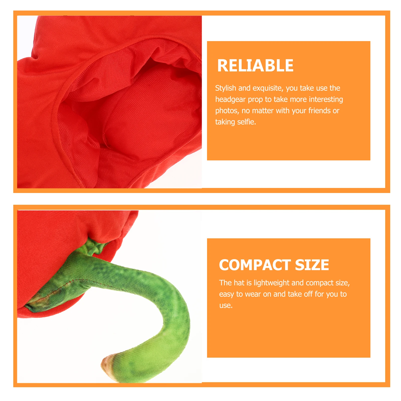 

1pc Red Pepper Cosplay Party Carnival Costume Headgear Decorative Performance Prop Festival Headwear Cartoon Festival Novelty