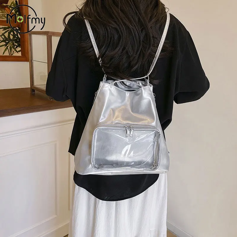 Y2k Shoulder Bag Women Korean Transparent Ita Bag Large Capacity School Crossbody Handbag Female Japanese Designer Handbag Purse