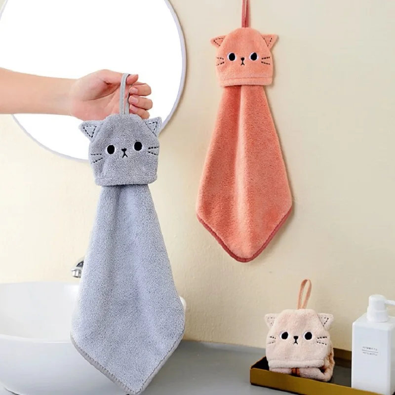 Cat Hand Towel For Child Super Absorbent Microfiber Kitchen Towel High-efficiency Tableware Cleaning Towel Bothroom Tools