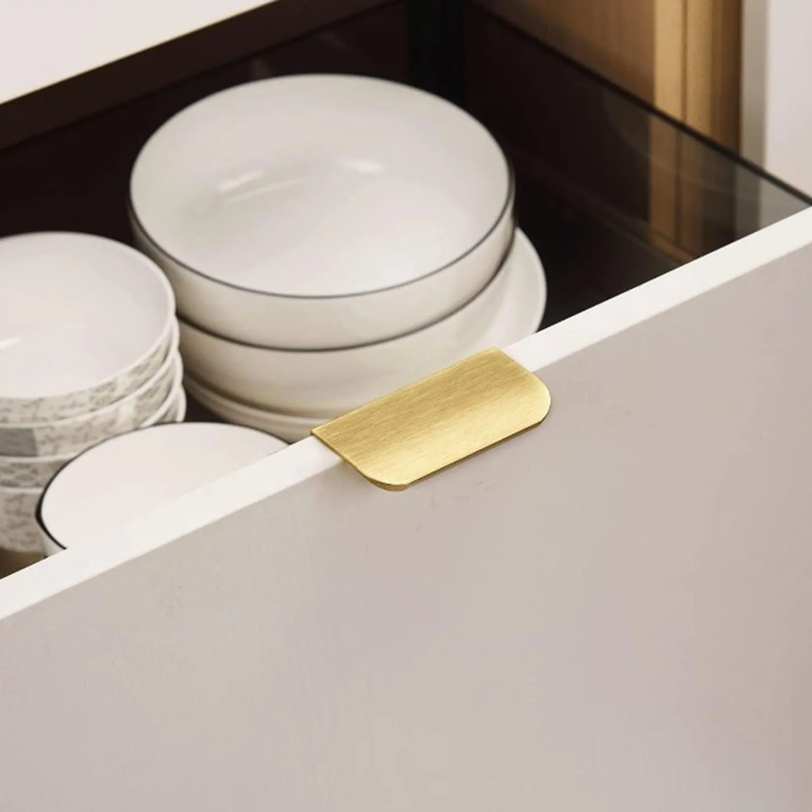 Unsichtbare Schrankgriffe, Fingerrand-Zugschränke, Küchenmöbelzubehör aus Aluminiumlegierung für Küche, Badezimmer, Schlafzimmer