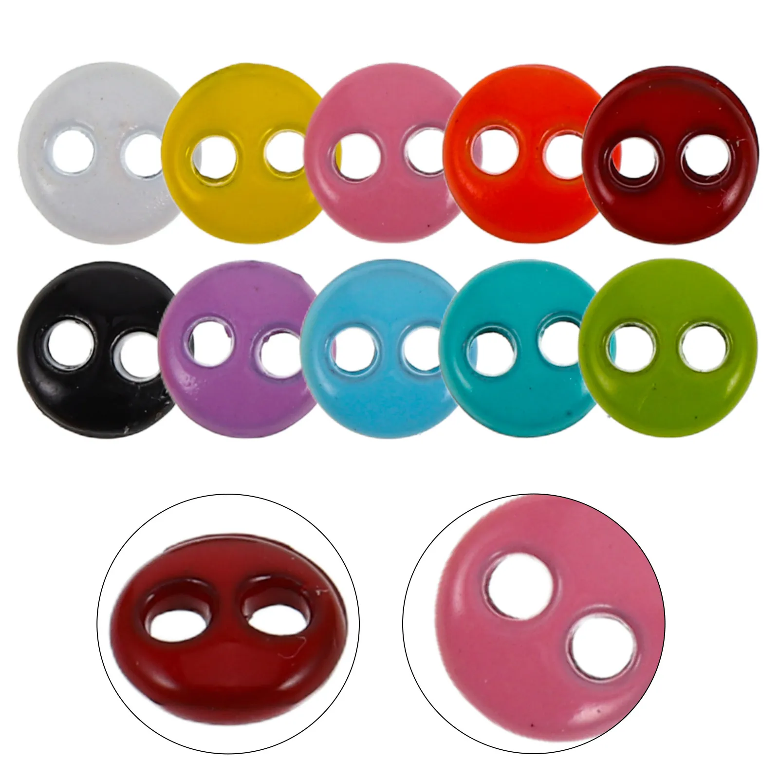 

20Pcs Tiny Plastic Two-Eye Mini Buttons Replacement Fasteners for Mini Clothes DIY Small Clothing Accessories Craft Sewing